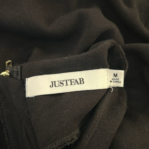 JustFab Black Gold Grommet Hem Midi Dress Size Medium - Picture 6 of 7